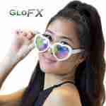 GloFX Heart Shaped Kaleidoscope Glasses – White
