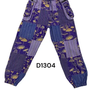 Multi Patchwork Golden Mushroom Joggers