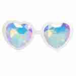 GloFX Heart Shaped Kaleidoscope Glasses – White
