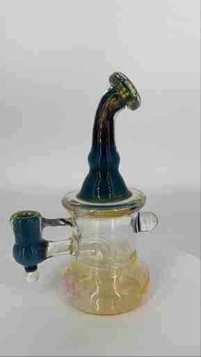 Naptime Glass 10mm Rig w/ Fumed Bottom and Z Tumbled Opals