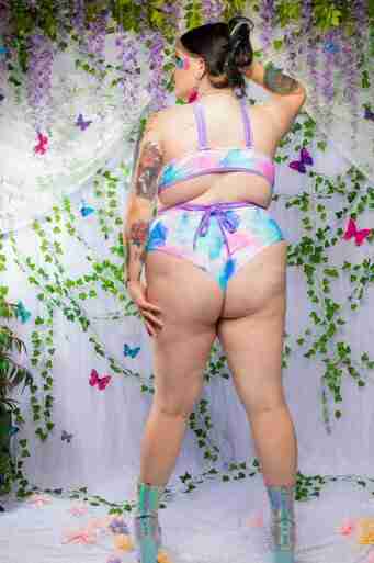 UV-Reactive Tie-Dye High-Waist Bottoms – Pastel