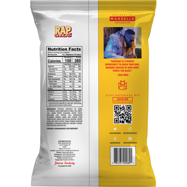 Rick Ross Sweet Chili Lemon Pepper Potato Chips (2.5oz)