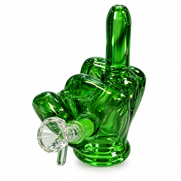 6-Inch Middle Finger Glass Water Pipe – Green