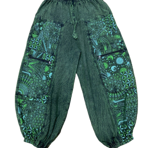 Jungle Beauty Cotton Patchwork Yoga Pants