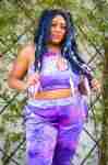 Rolita Couture Purple Tie-Dye Low-Rise Joggers