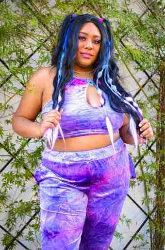 Rolita Couture Purple Tie-Dye Low-Rise Joggers