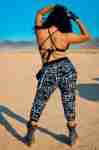 Rolita Couture Kiss Me High-Waisted Joggers – Black & White