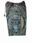 Black Denim Multi-Patch Swirl Cotton Shorts