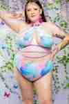UV-Reactive Tie-Dye High-Waist Bottoms – Pastel