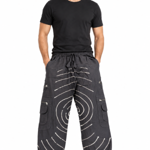 Black & White Swirl Cotton Balloon Pants