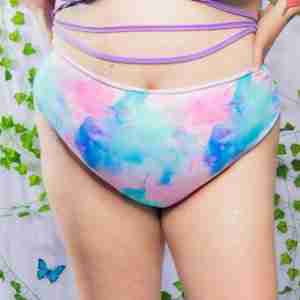 UV-Reactive Tie-Dye High-Waist Bottoms – Pastel