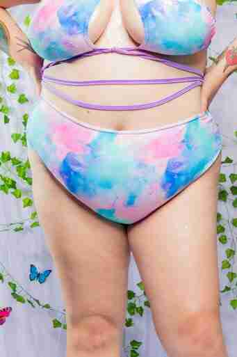 UV-Reactive Tie-Dye High-Waist Bottoms – Pastel