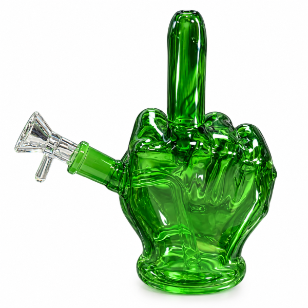 6-Inch Middle Finger Glass Water Pipe – Green