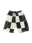 Black & White Patch Stonewash Cotton Lake Shorts