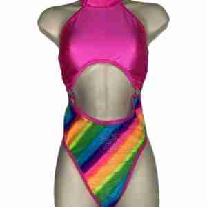 Rolita Couture Pink Rainbow Festival Bodysuit