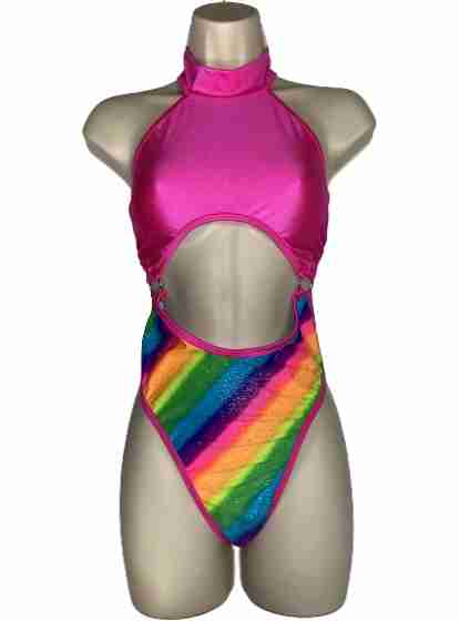 Rolita Couture Pink Rainbow Festival Bodysuit