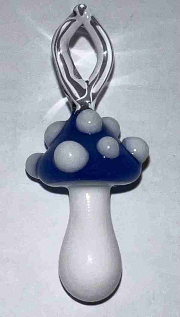 Kyle White Glass Mushroom Pendant