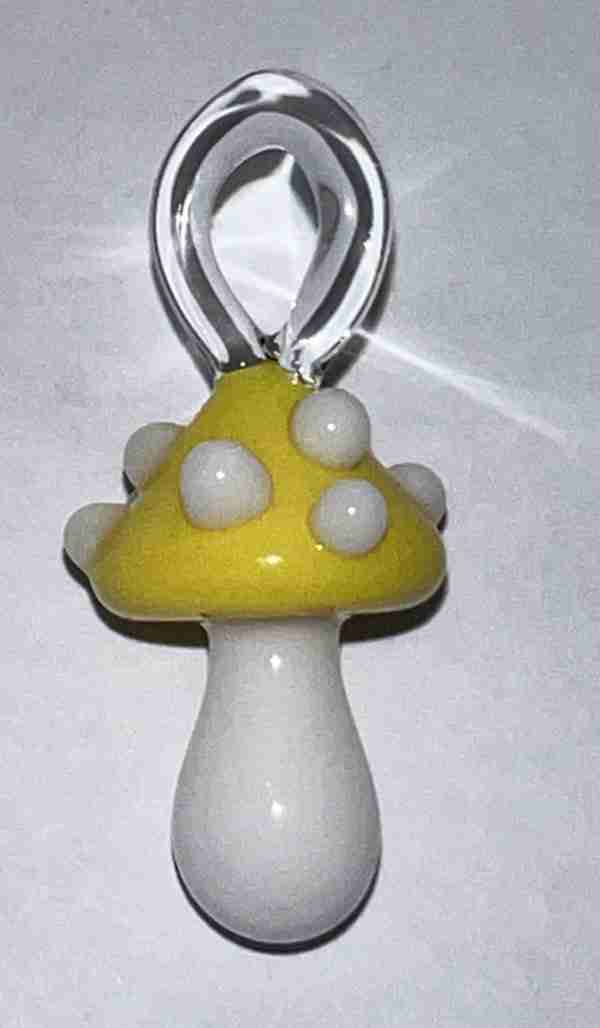 Kyle White Glass Mushroom Pendant
