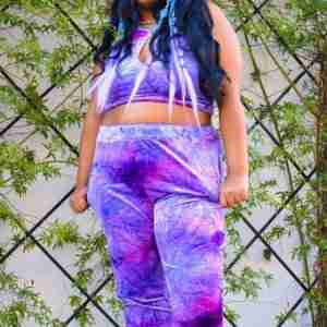Rolita Couture Purple Tie-Dye Low-Rise Joggers