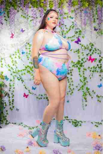 UV-Reactive Tie-Dye High-Waist Bottoms – Pastel