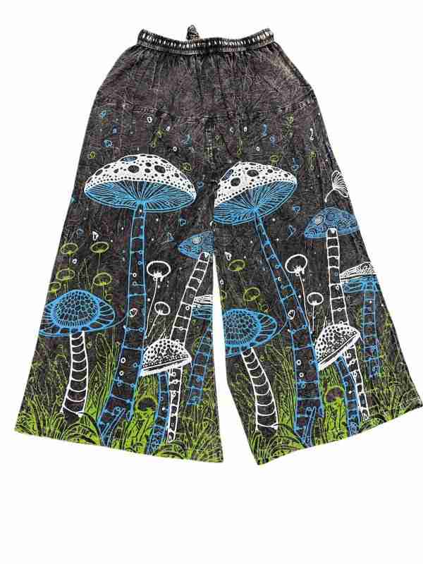 Jungle of Mushroom Artwork Cotton Palazzo Pants
