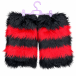 Liya Kitten Thick Striped Furry Leg Warmers