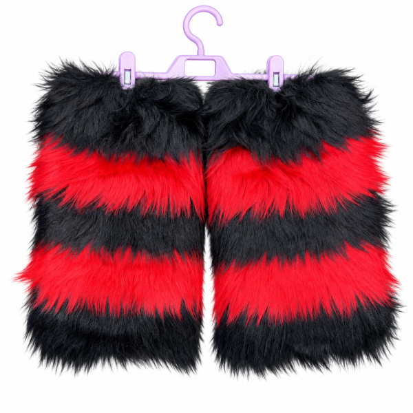 Liya Kitten Thick Striped Furry Leg Warmers