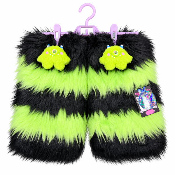 Liya Kitten Thick Striped Furry Leg Warmers