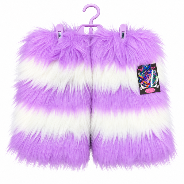 Liya Kitten Thick Striped Furry Leg Warmers