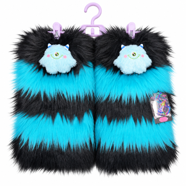 Liya Kitten Thick Striped Furry Leg Warmers