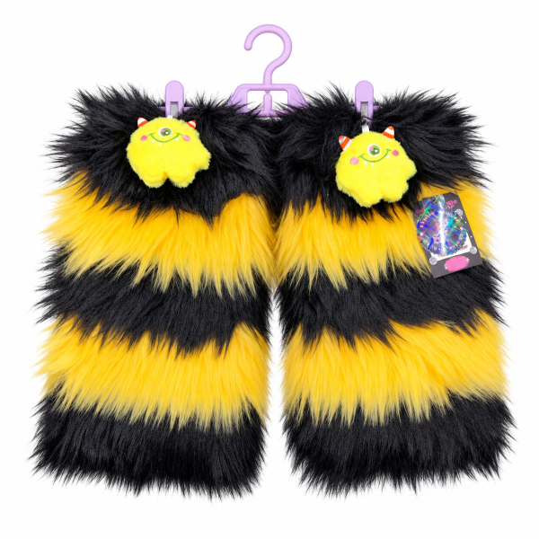 Liya Kitten Thick Striped Furry Leg Warmers