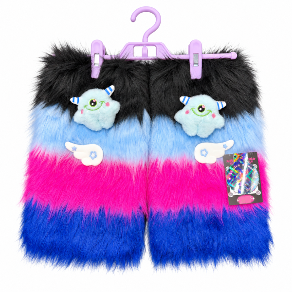 Liya Kitten Thick Striped Furry Leg Warmers