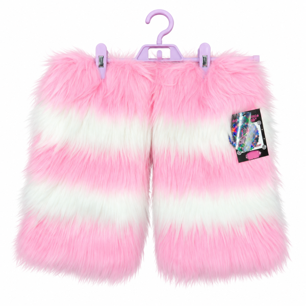 Liya Kitten Thick Striped Furry Leg Warmers