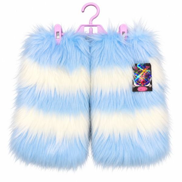Liya Kitten Thick Striped Furry Leg Warmers