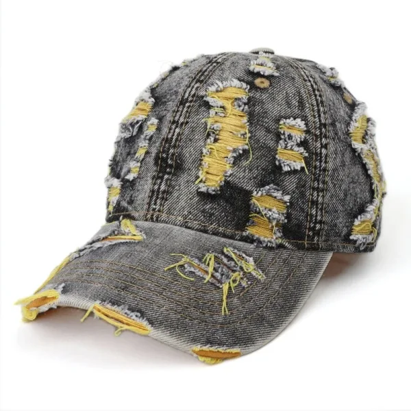 Vintage Washed Denim Cap – Distressed Finishw