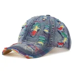 Vintage Washed Denim Cap – Distressed Finishw