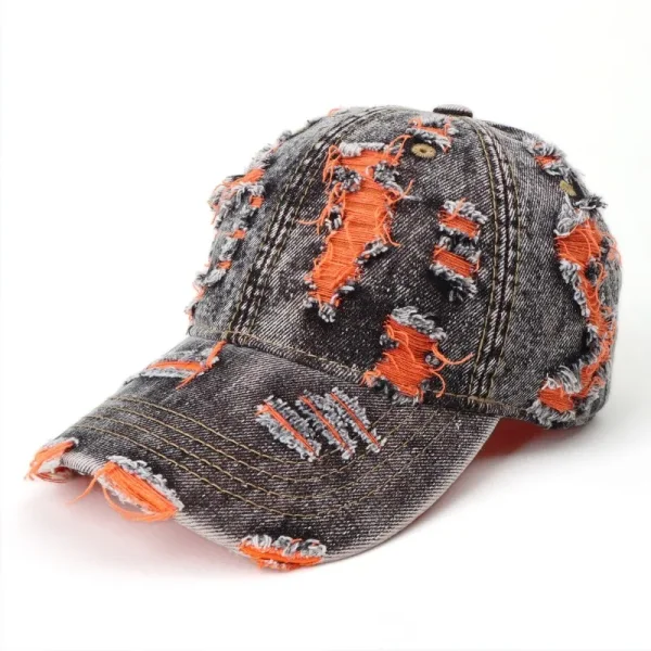 Vintage Washed Denim Cap – Distressed Finishw