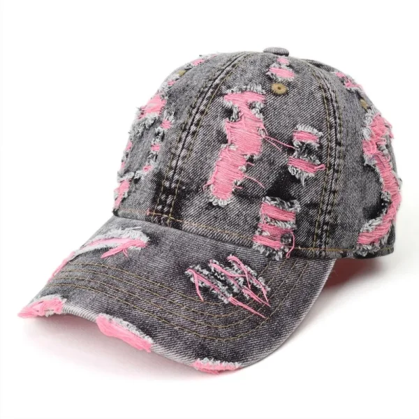 Vintage Washed Denim Cap – Distressed Finishw