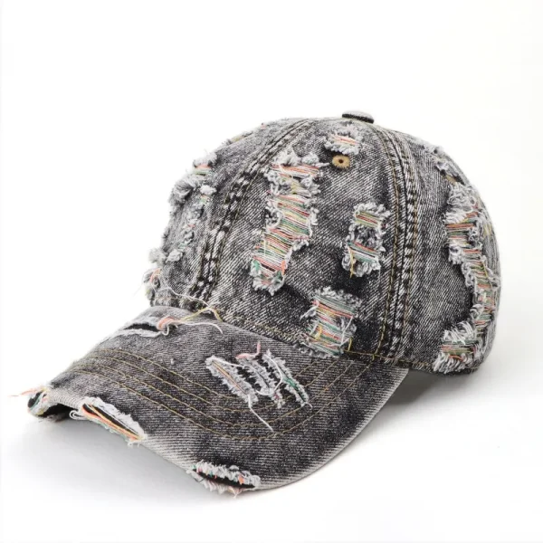 Vintage Washed Denim Cap – Distressed Finishw