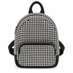 Silver Rhinestone Mini Backpack - Black