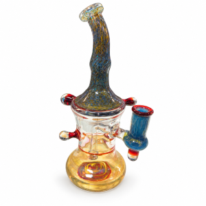 Naptime Glass 10mm Rig with Fumed Bottom and 2 Tumbled Opals
