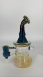 Naptime Glass 10mm Rig with Fumed Bottom and 2 Tumbled Opals