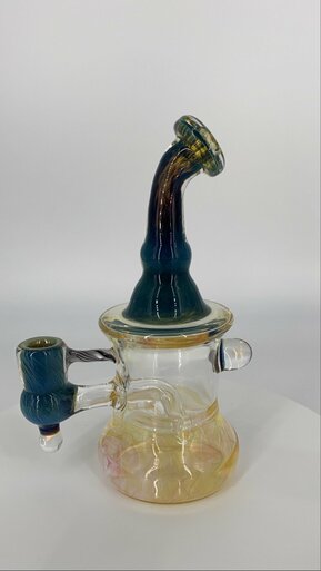 Naptime Glass 10mm Rig with Fumed Bottom and 2 Tumbled Opals