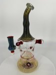 Naptime Glass 10mm Rig with Fumed Bottom and 2 Tumbled Opals