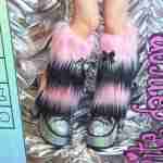 Liya Kitten Thick Striped Furry Leg Warmers