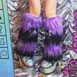 Liya Kitten Thick Striped Furry Leg Warmers