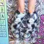 Liya Kitten Thick Striped Furry Leg Warmers
