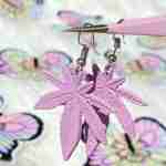 CannaBabe Pink Leaf Earrings